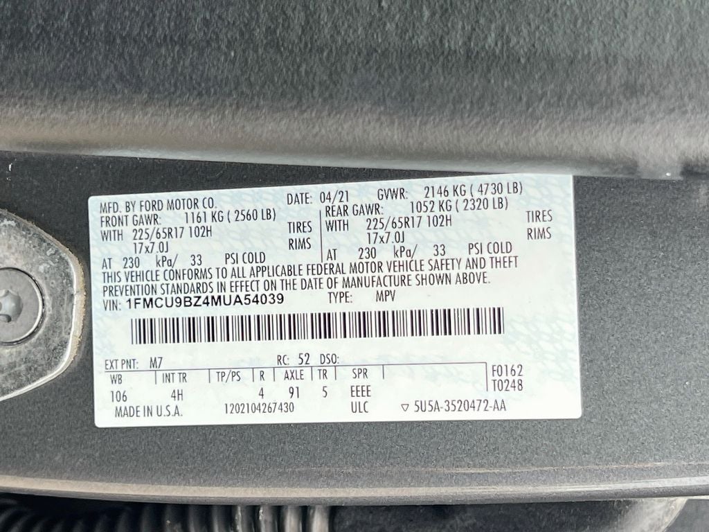 2021 Ford Escape Hybrid SE
