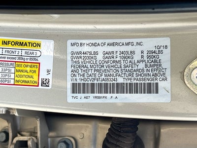 2018 Honda Accord Touring 2.0T