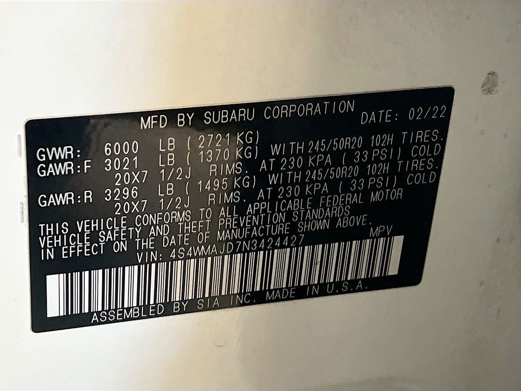 2022 Subaru Ascent Onyx Edition