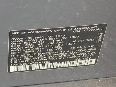 2026 Volkswagen Atlas 2.0T Peak Edition