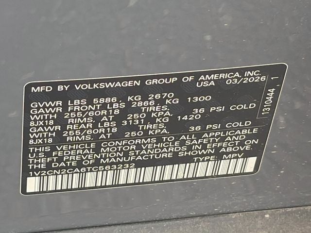 2026 Volkswagen Atlas 2.0T Peak Edition