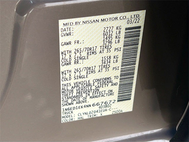 2022 Nissan Frontier PRO-4X