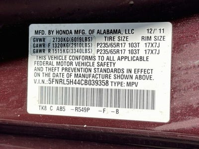 2012 Honda Odyssey EX