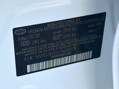 2020 Hyundai Elantra SE