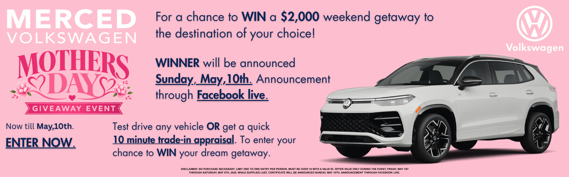 Win $2000 Weekend Getaway